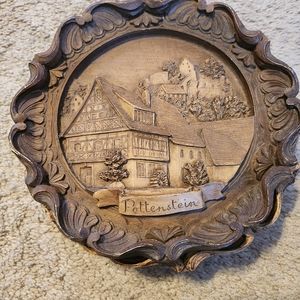 Vintage 3d resin wall plate German